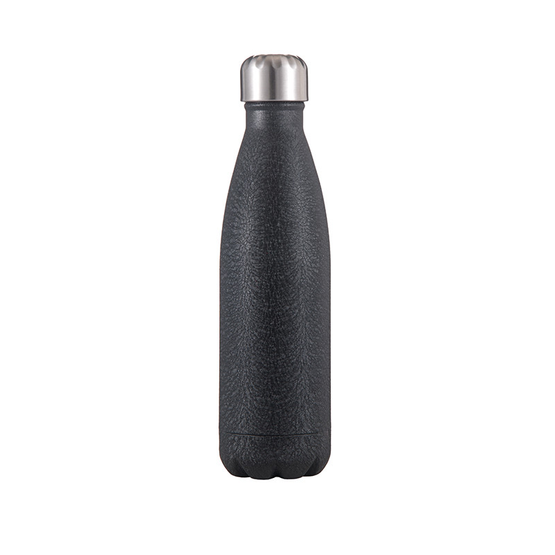 Cola Shaped Insulated Stainless Steel Water Bottle 17oz Black SF311700
