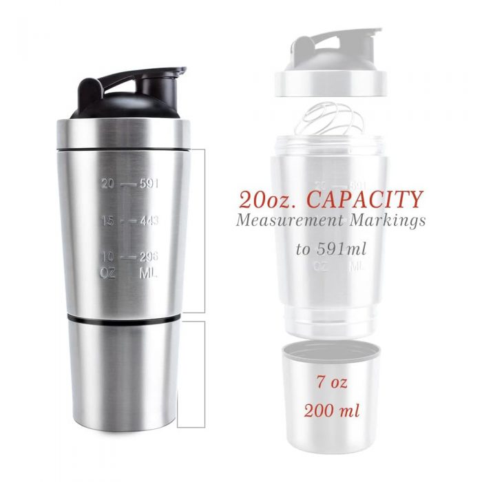wholesale Stainless Steel Dismountable Tumbler Protein Shaker Bottle