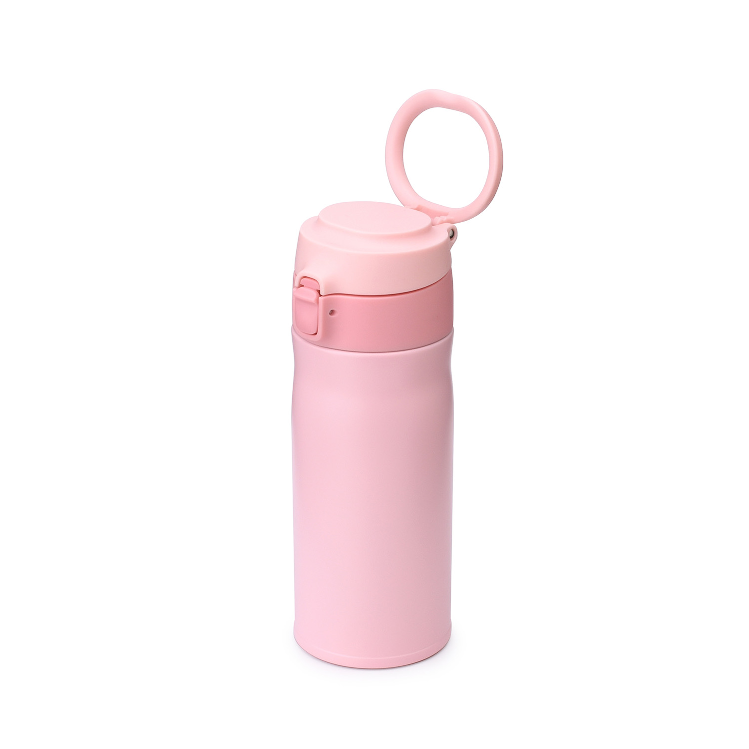 Stainless Steel Water Bottle with Push Button Cap Lightweight Thermos 