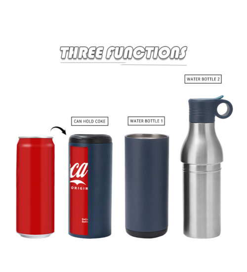 2 in 1 Beer Koozie Can Cooler Double Wall Insulated Bottle Holder Stainless Steel 12oz Vacuum Flask