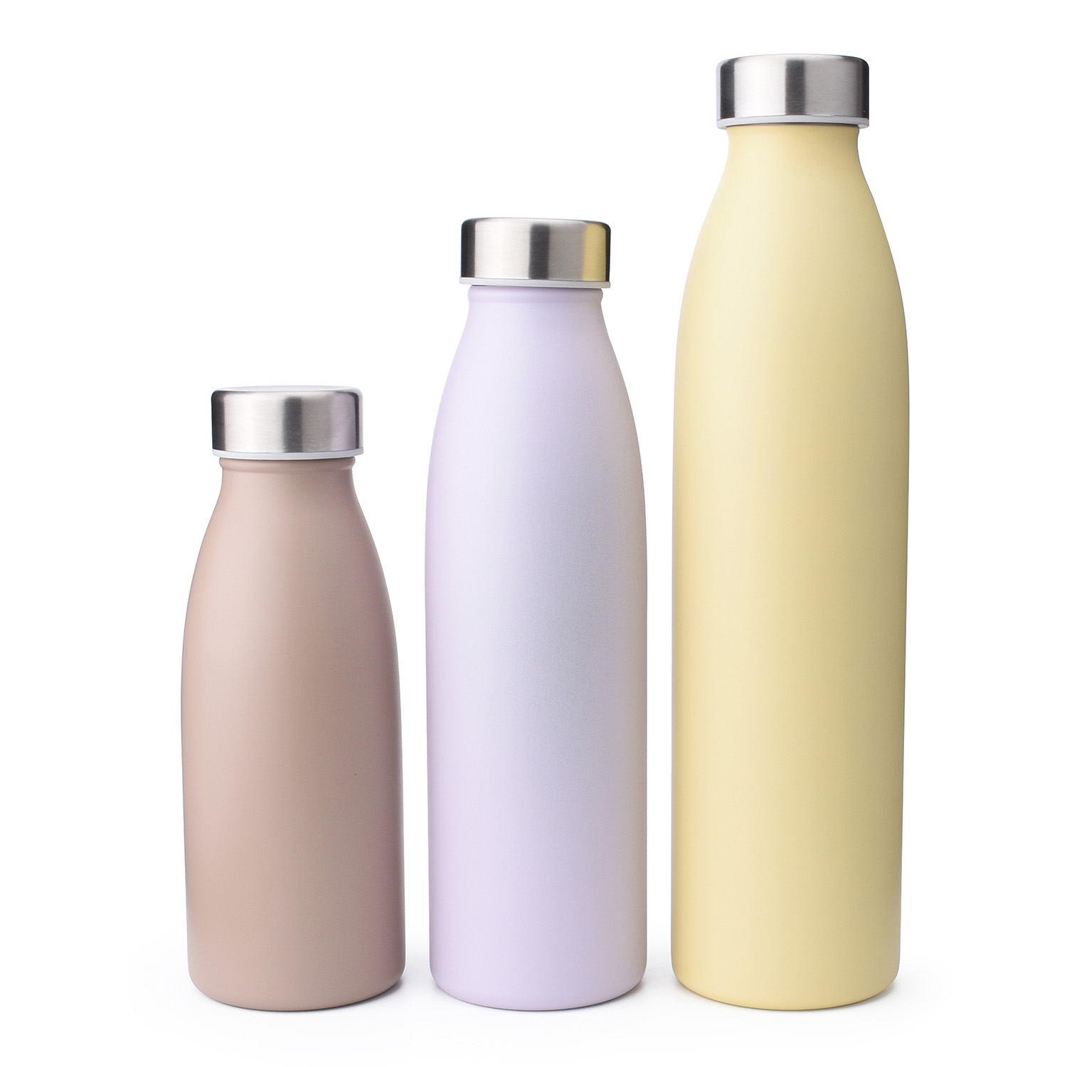 Milk Tea Matte Stainless Steel Water Bottle, Leak Proof - 500ml
