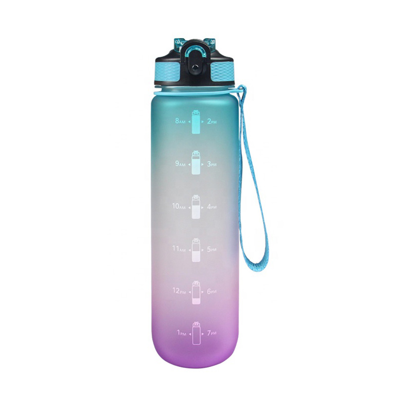 32oz Motivational Water Bottle with Time Marker with Straw Drinking Water  Bottles with Strap Leakproof Tritan Fitness Sports Water bottle for Gym
