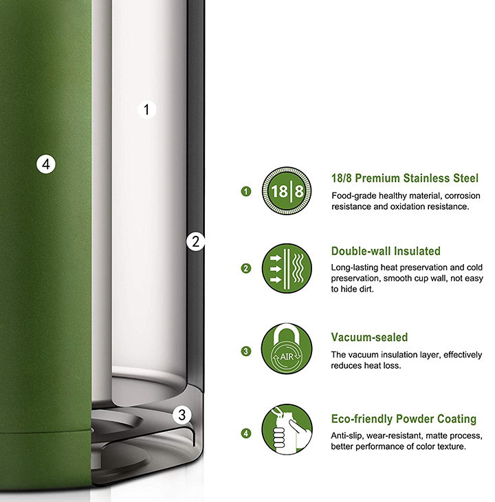 Premium thermos reduce For Heat And Cold Preservation 