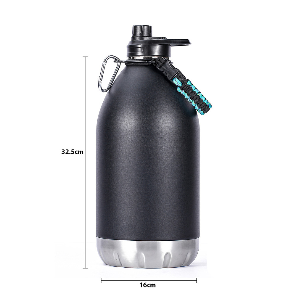 Large-capacity Stainless Steel Hot Water Thermos Bottle with Straw