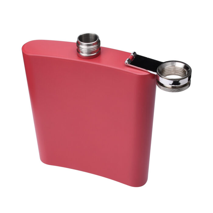Stainless Steel Hip Flask Matte Red Drinking Liquor Metal Alcohol Whiskey Wine