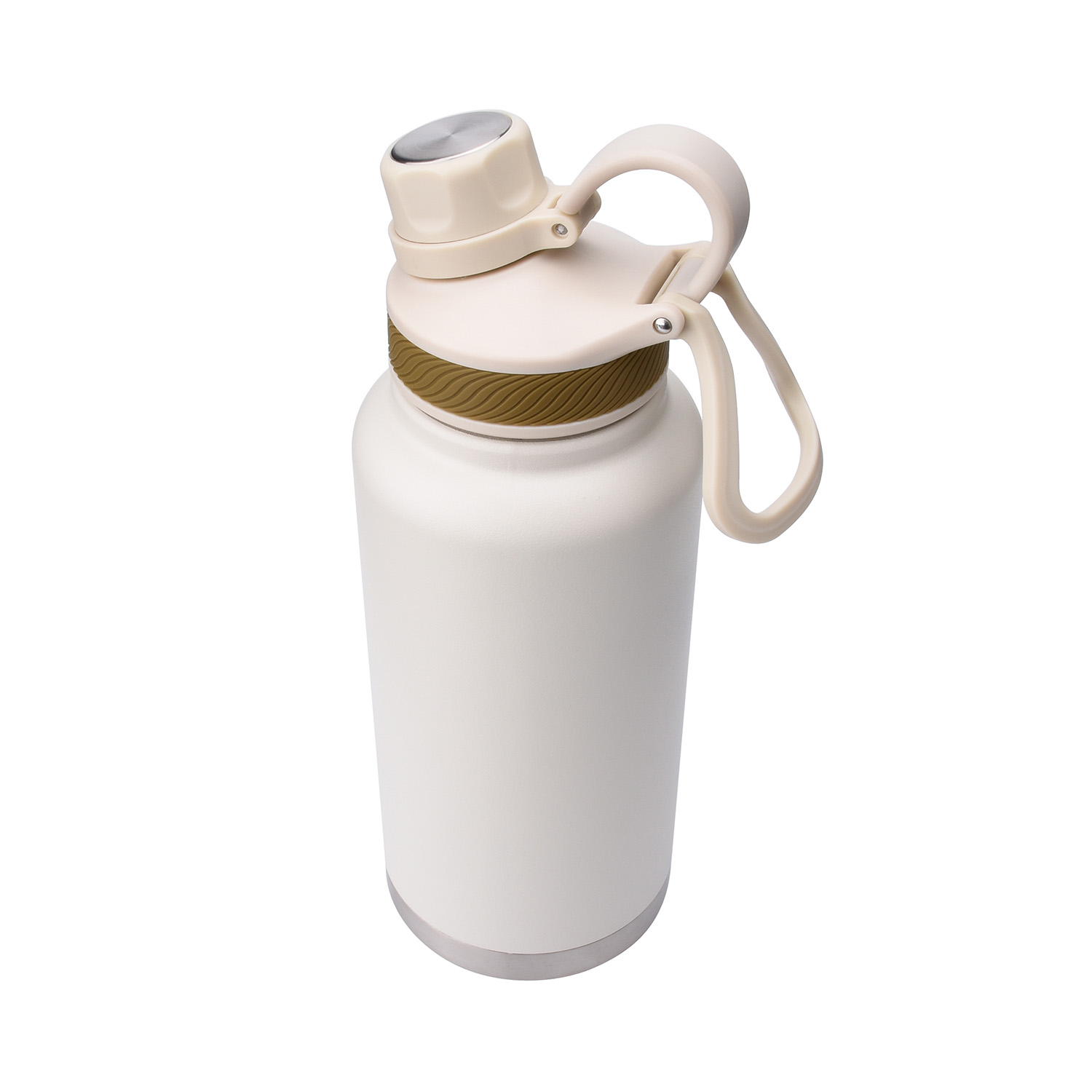 The New Hydro Flask Thermos Cup Small Mouth Handle Cover Double Stainless  Steel American Sports Bottle (white)