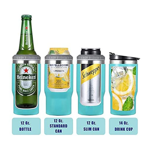 STUBiBudi Beer Can Coozie 12 oz Beer Bottle Insulator Beer  Bottle Opener, 3 in 1 Universal Can Cooler 4 in 1 Insulated Can Coozie  Bottles & Can Holder Beer Gifts Men