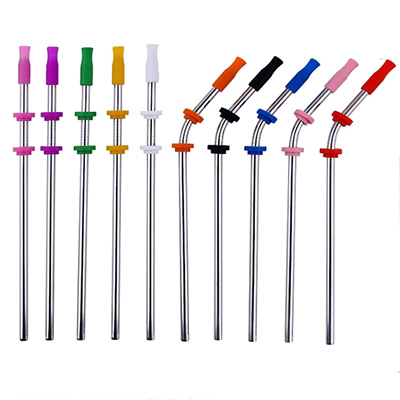Stainless Steel Straws Silicone Tips