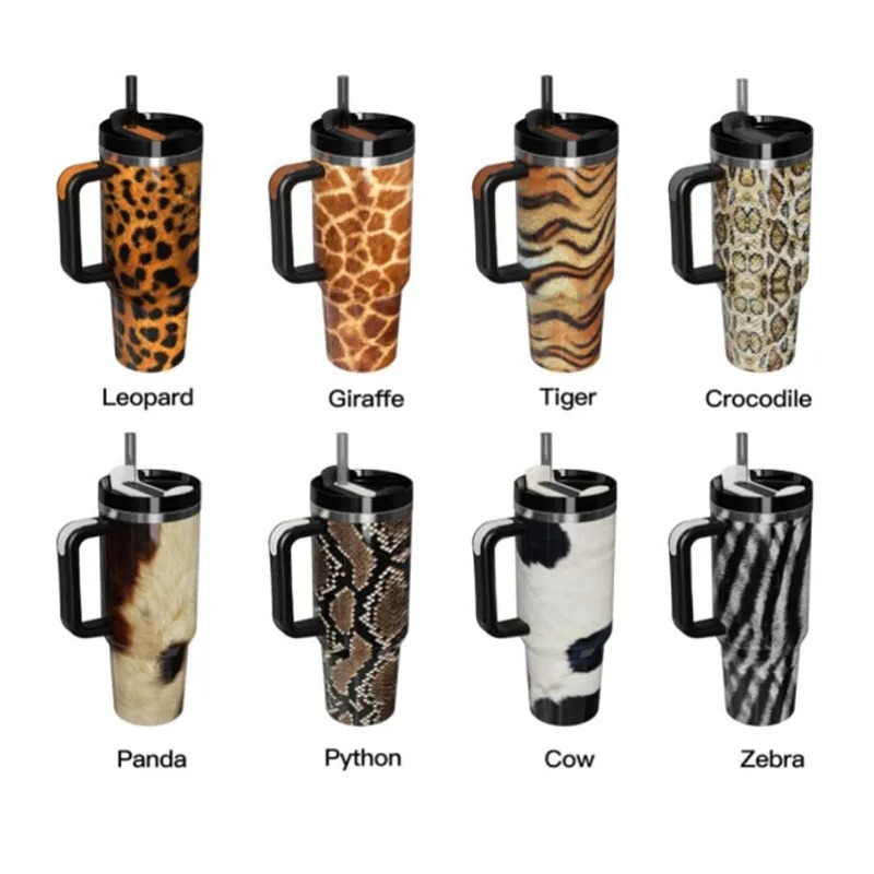 Stanley 40oz Leopard Tumbler with Handle Adventure Stainless Steel Water  Bottle