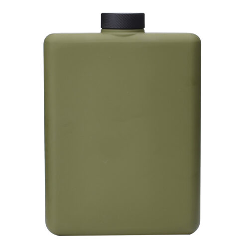 Flat Canteen stainless steel water bottle double walled flask rubber coated s 191799 -1