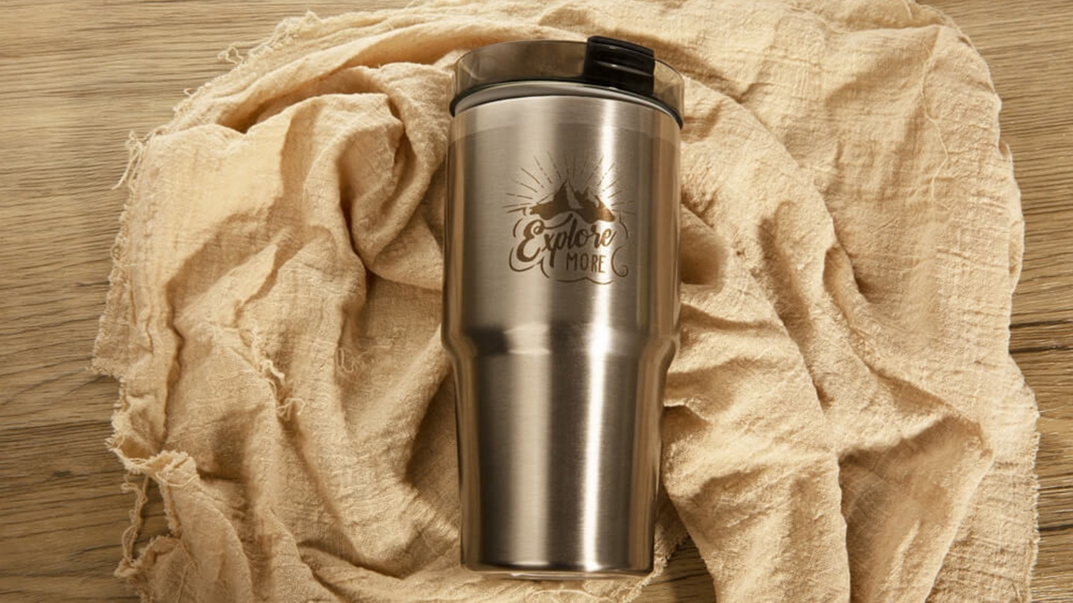 Yeti Personalized Can Cooler Stainless Steel Laser Engraved Logo