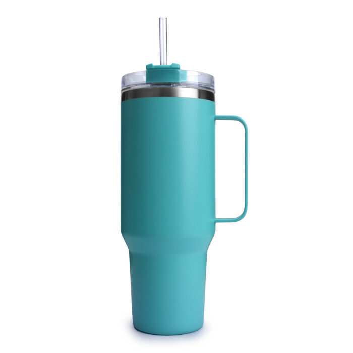  40oz tumbler with straw lid & stainless steel handle s14057 -1