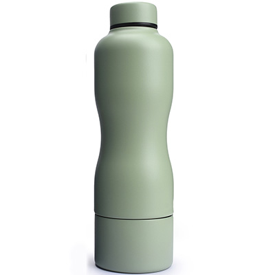 insulated metal water bottle dual opening removable bottom