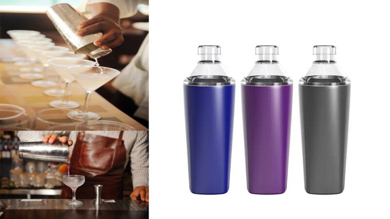Wholesale Insulated Cocktail Shaker Bottle, Double Wall Stainless Steel