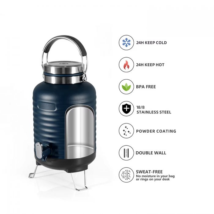 170oz Large Volume Water Jugs Thermal Tank Pot 5L Stainless Steel Double Wall Insulated Bottle