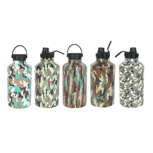 Custom Tactical Water Bottle with Rugged Sleeve Carrier Bag Stainless Steel Insulated Metal Military