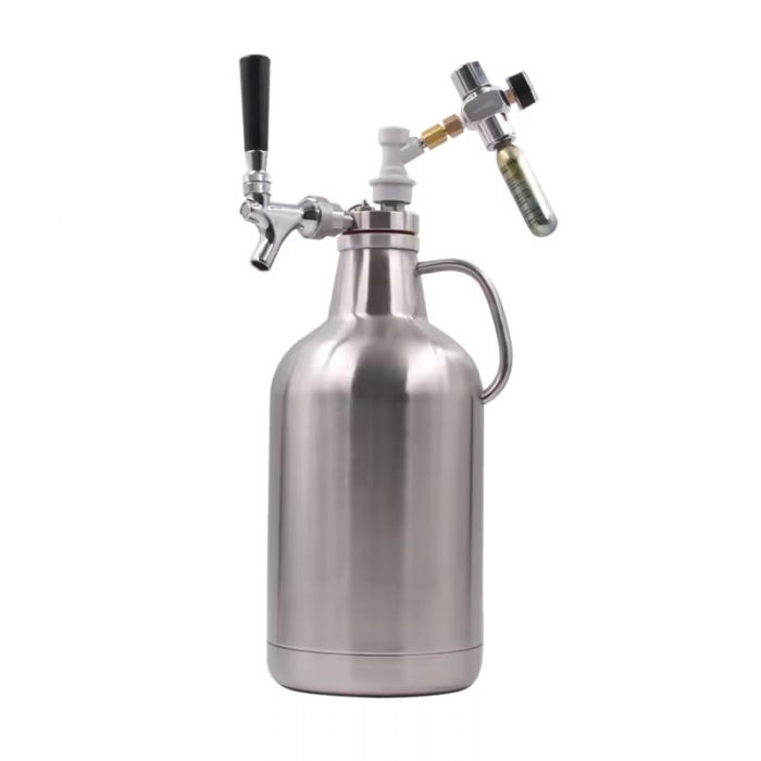 Food Grade 4L Stainless Steel Growler CO2 Tap Pressurized Growler with Lid Spear