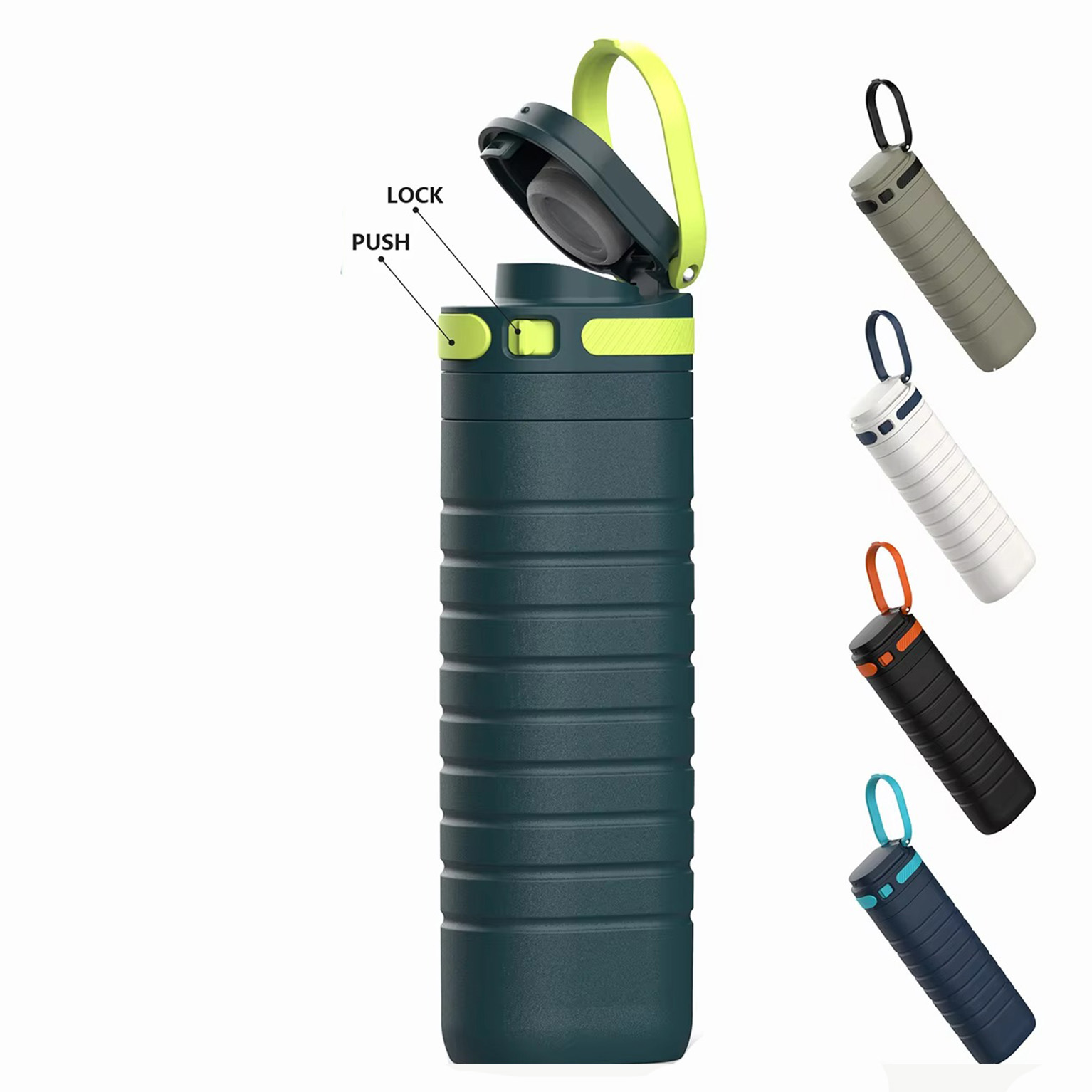 Flat Water Bottle Insulated Stainless Steel Square Vacuum Flask Thermos Double Wall