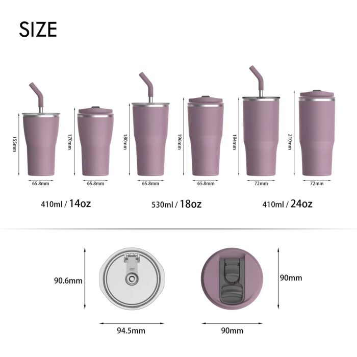 Wholesale Customized Logo Outdoor Tumbler 2 Lids Stainless Steel Insulated Mug