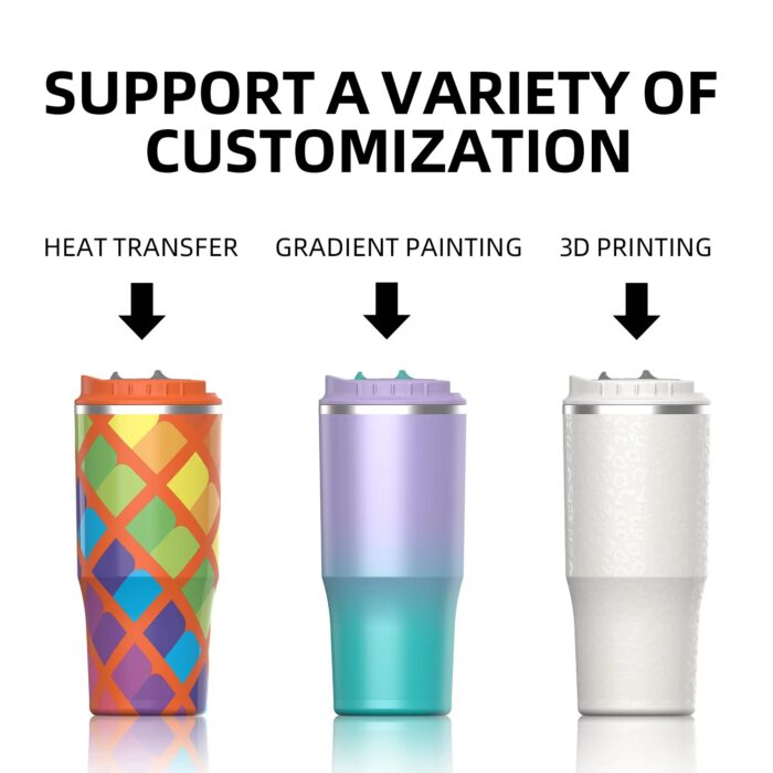 Wholesale Customized Logo Outdoor Tumbler 2 Lids Stainless Steel Insulated Mug