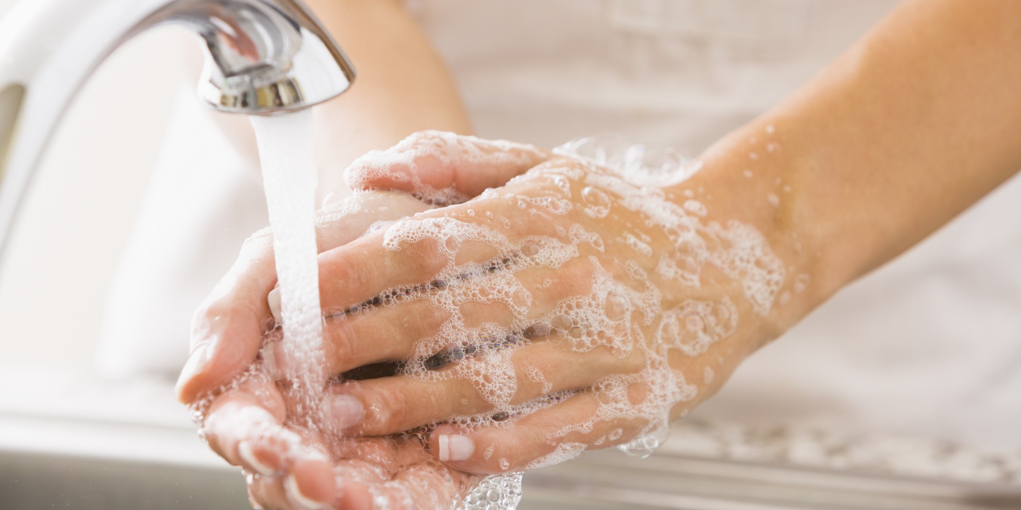 washing hands with soap