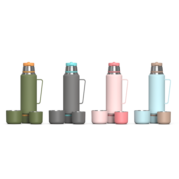 Portable Unique Personalized 40Oz Travel Water Bottle Insulated Sports Eco-Friendly with Two Mugs