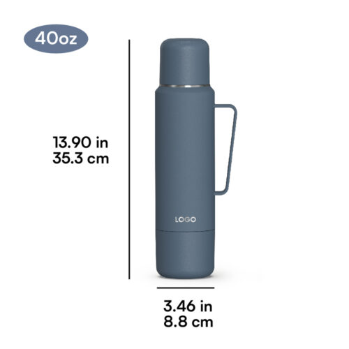 Portable Unique Personalized 40Oz Travel Water Bottle Insulated Sports Eco-Friendly with Two Mugs