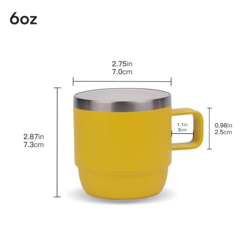 6oz Stackable Mug Vacuum Stainless Steel Double Walled Wine Mini Tumblers Espresso Shot Cup