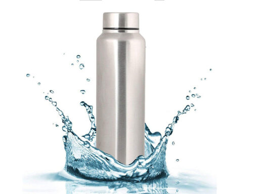 Flat Stainless Steel Water Bottle with Vacuum Insulated Double Wall Structure