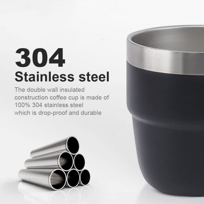 Wholesale 8 oz Stackable Cup Metal Thermos Vacuum Insulated Espresso Cup