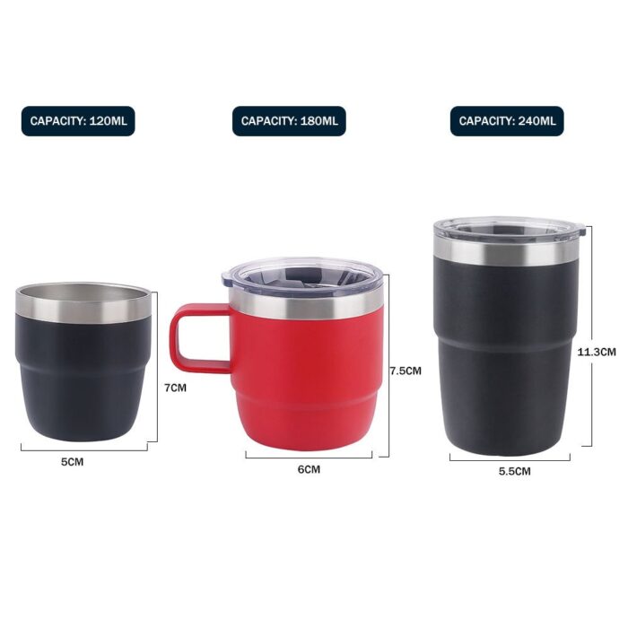 Wholesale 8 oz Stackable Cup Metal Thermos Vacuum Insulated Espresso Cup