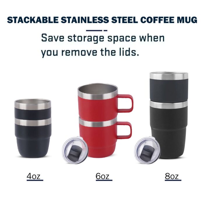 Wholesale 8 oz Stackable Cup Metal Thermos Vacuum Insulated Espresso Cup