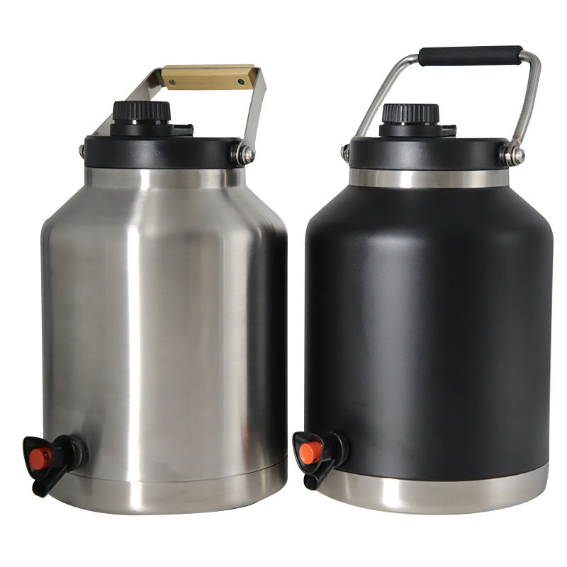 5L Stainless Steel Vacuum Insulated Beer Growler Keg with Tap and Handle