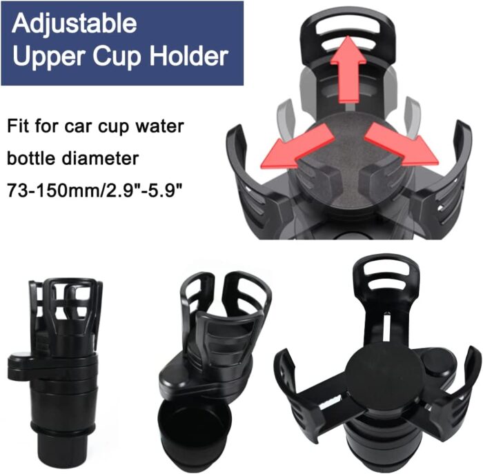 Multifunction Car Cup Holder Expander Adapter Adjustable Base Insert Drinks Organizer