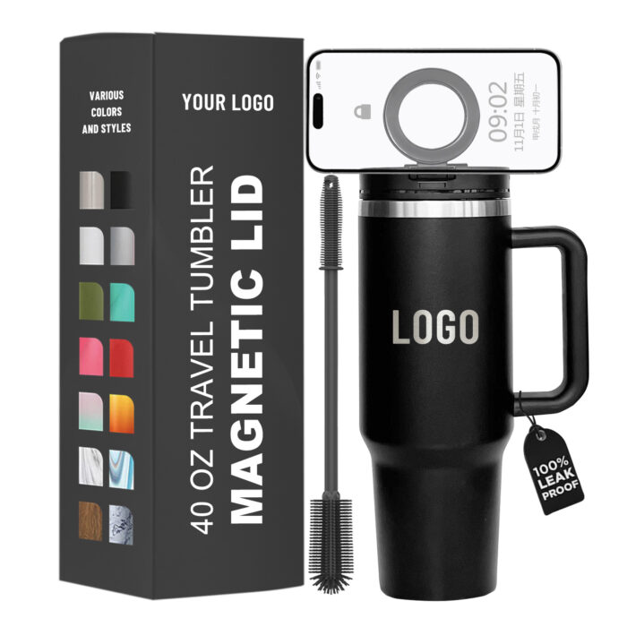 Magnetic Tumbler with Magnetic Phone Mount Insulated Stainless Steel