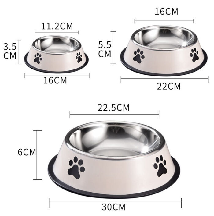 Non-Slip Stainless Steel Dog Cat Bowl for Food And Water