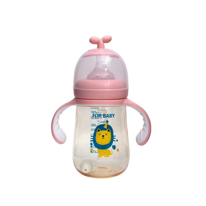 PPSU Anti-Colic Sippy Cup with Silicone Straw and Sippy Spout Toddler Baby Bottle