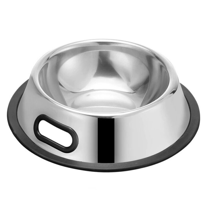 Stainless Steel Dog Bowl Pet Cat Food Container with Easy Pick Up Grip Handle