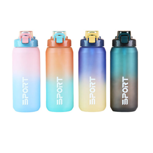 BPA-Free Plastic Sports Water Bottle with Leak-Proof Locking Flip Lid for Gym Outdoor