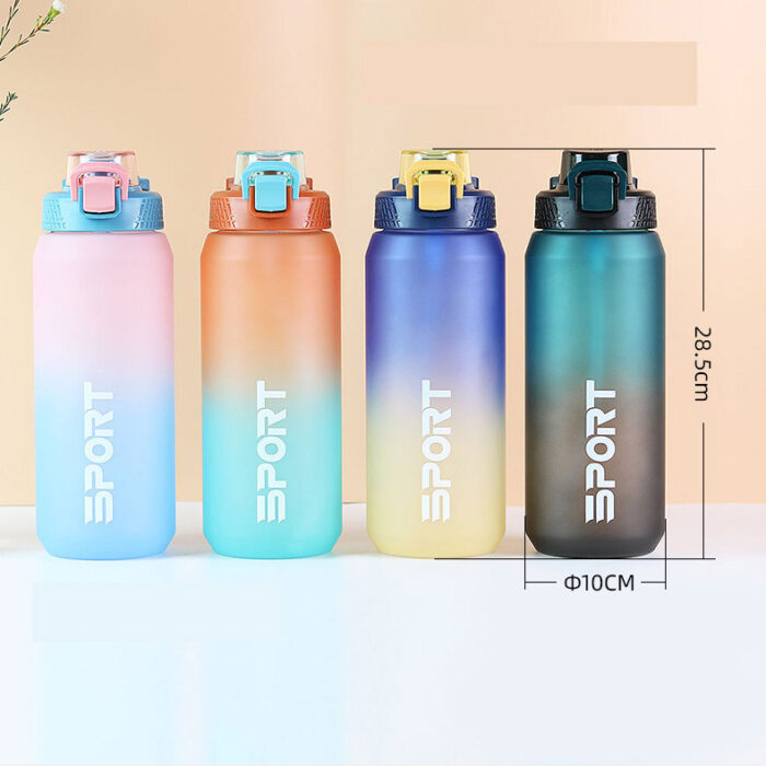 BPA-Free Plastic Sports Water Bottle with Leak-Proof Locking Flip Lid for Gym Outdoor