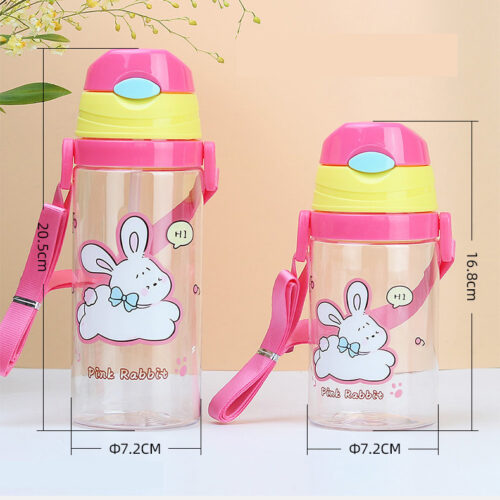 Durable Plastic Kids Water Bottle with Silicone Spout And Leak-Proof Locking Flip Lid